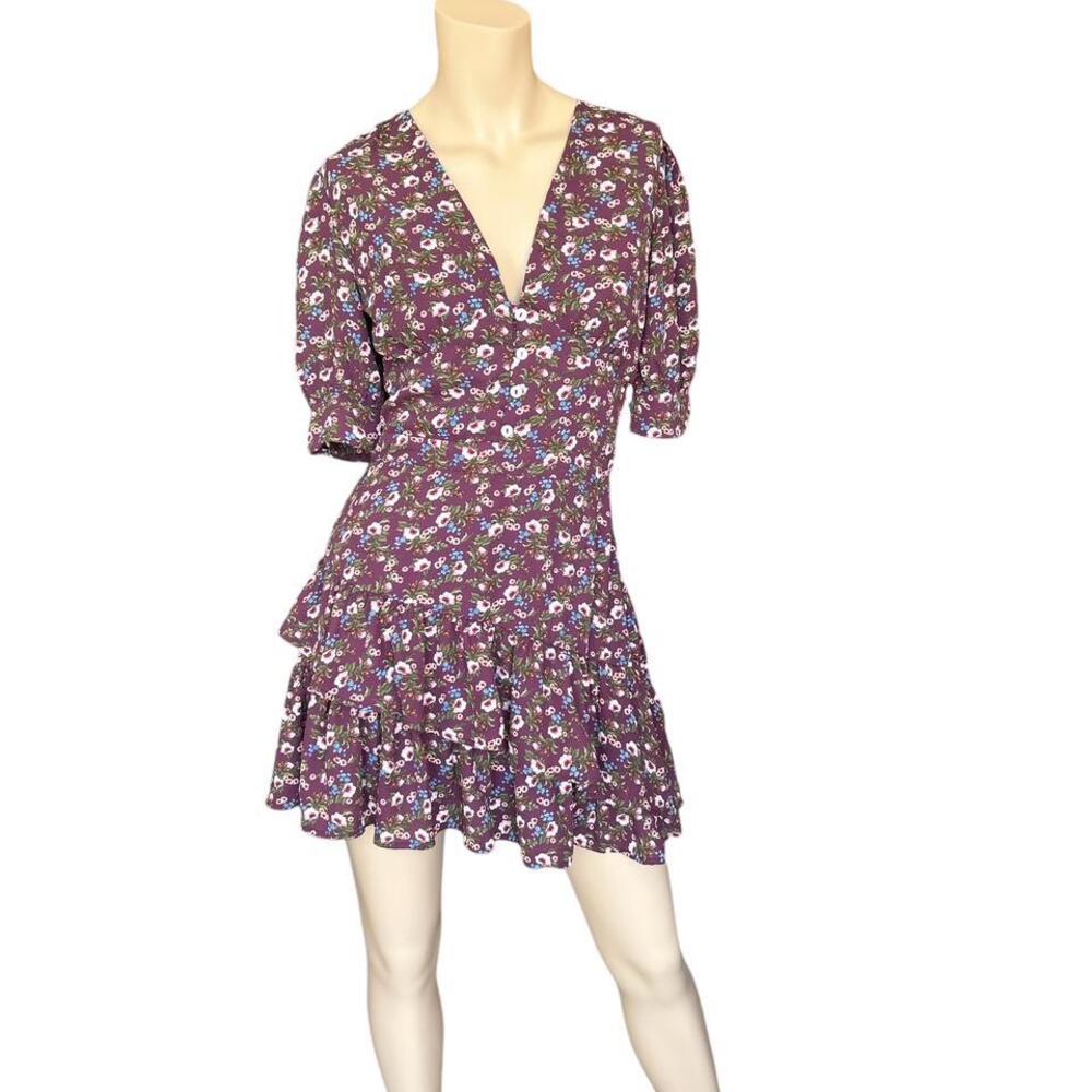 Mi Ami Purple Floral Short Dress Size Small Coquette Cottage